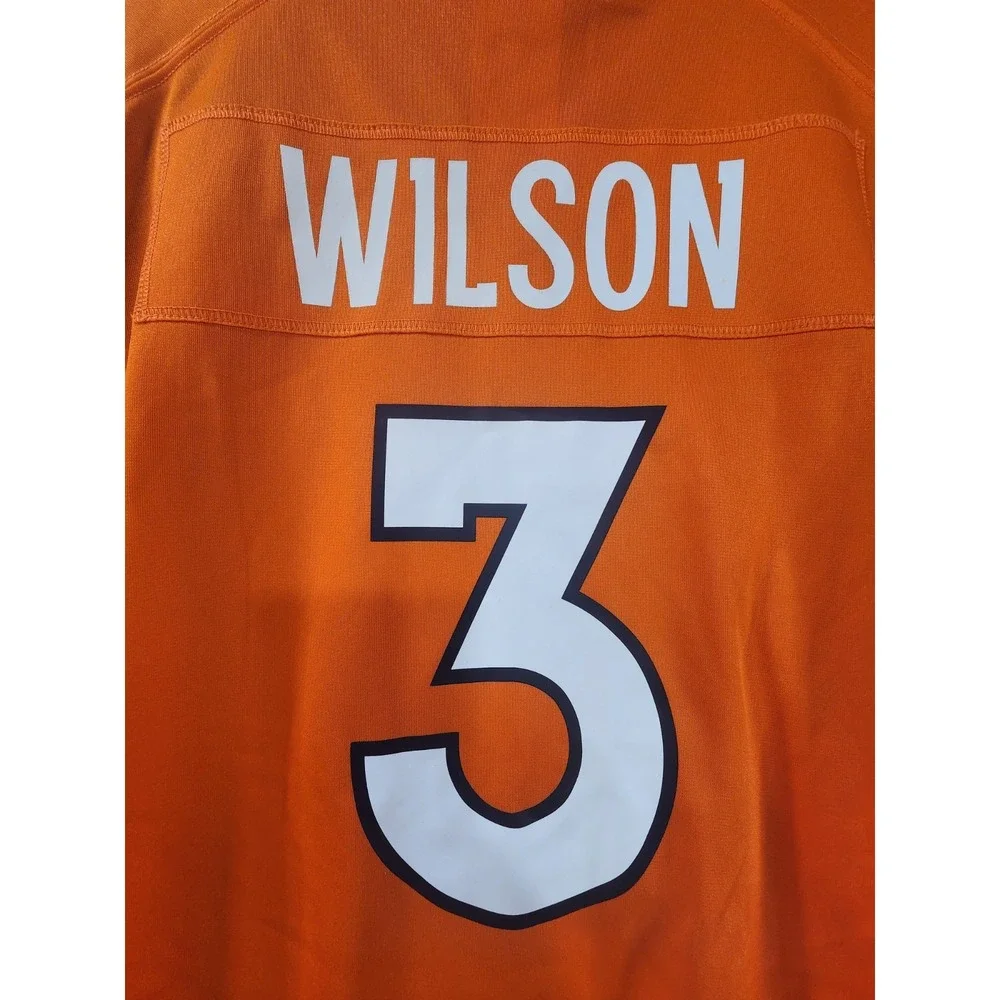 NEW! Russell Wilson #3 Denver Broncos On-Field Game NFL NIKE Jersey Orange L